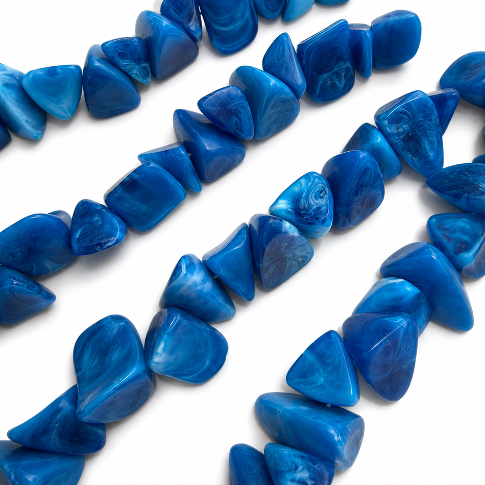Resin Chunk Bead 24mm Strand