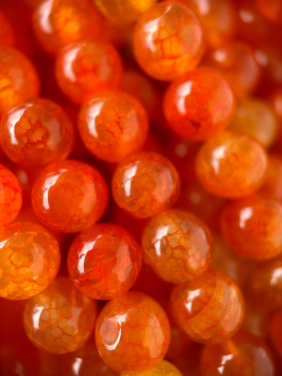 Round Orange Agate Strand, 8mm