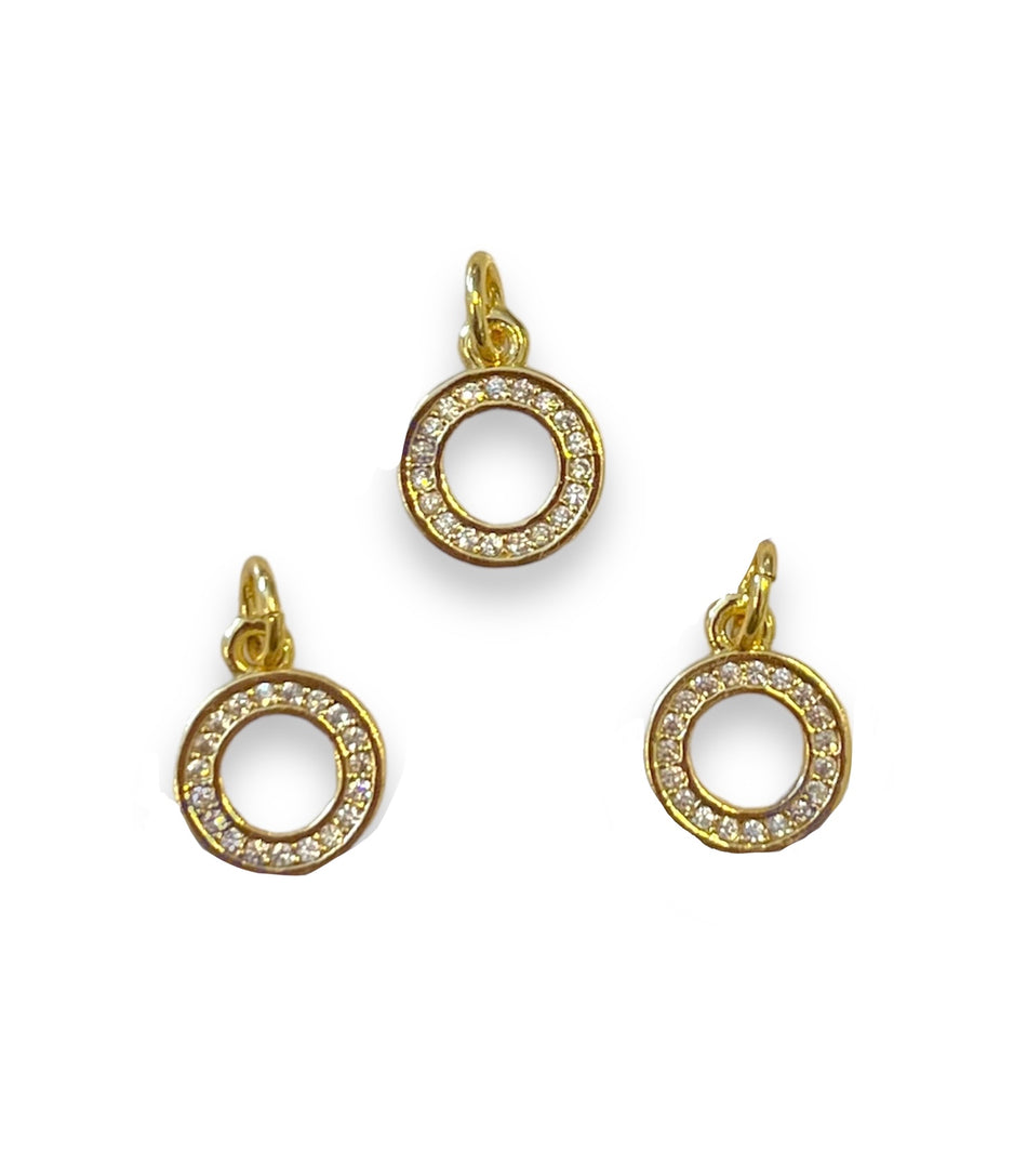 Gold-Filled Zirconia Donut Charm 10mm, 1pc