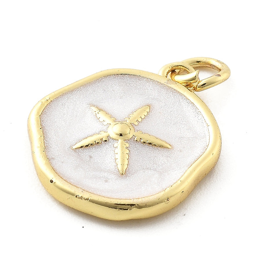 18k Gold-Plated Starfish Pendant 18mm, 2pcs