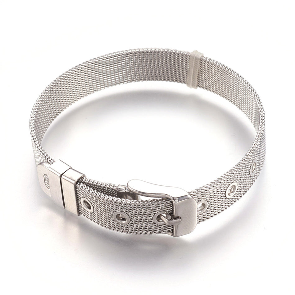 Stainless Steel Bracelet Adjustable Band 8.5 inches
