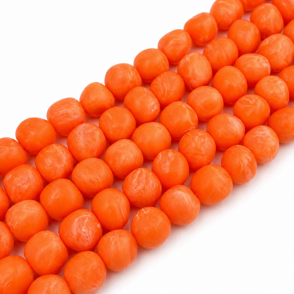Round Resin Bead Translucent Clouded 16mm Strand
