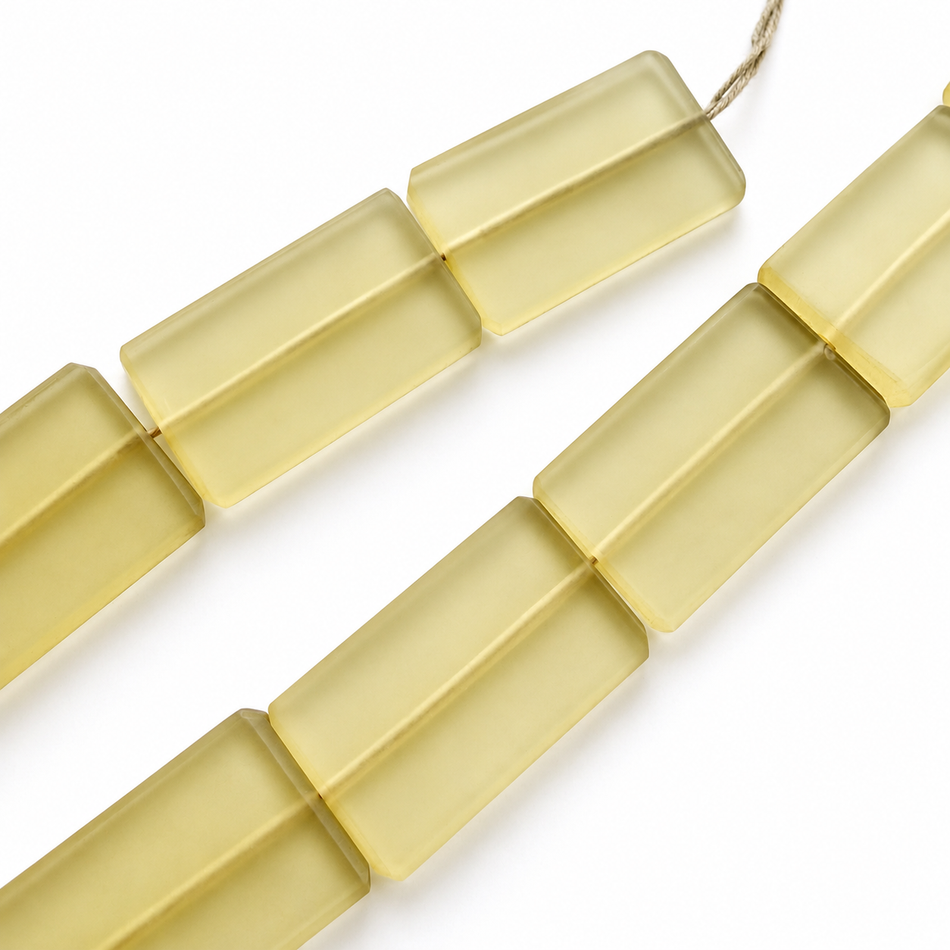 Transparent Matte Resin Rectangular Shape 1.5 inch Bead Strand