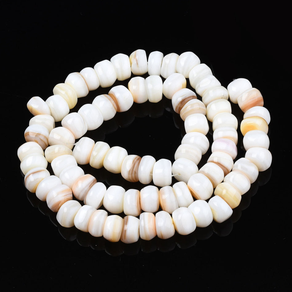 Flat Round Shell Bead Strand