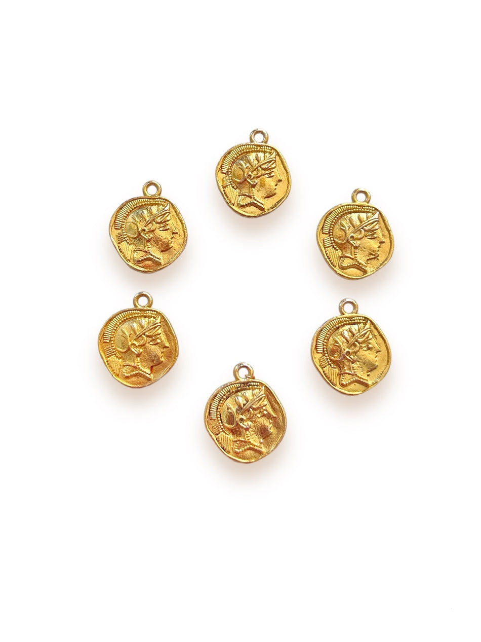 Gold-Filled Coin Pendants 20mm, 4pcs