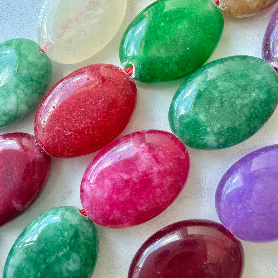 Jade Oval Bead 18mm Strand