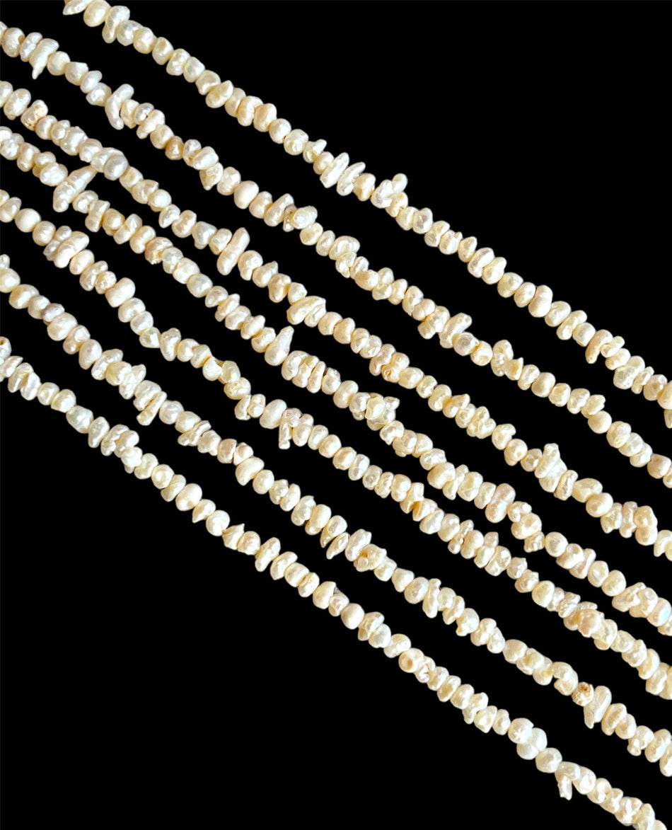 Freshwater Heishi Pearl Strand, 4mm