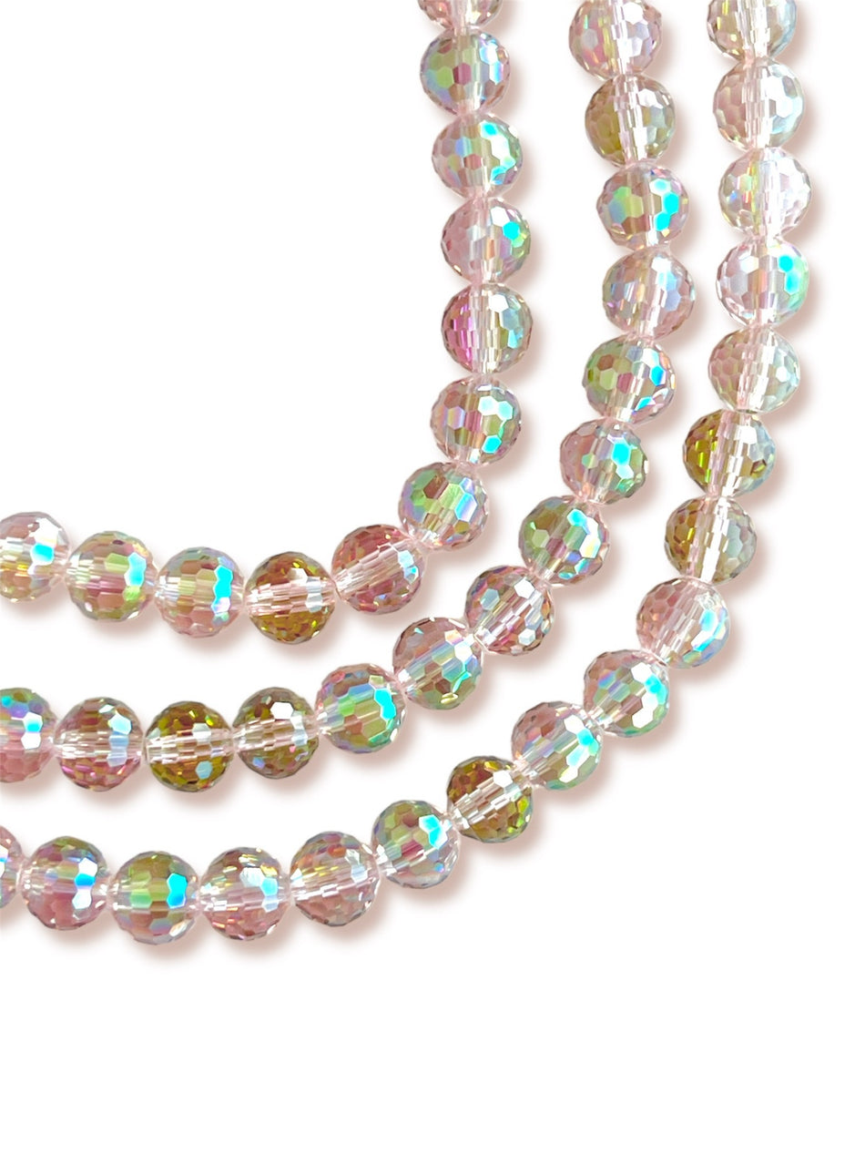 Tornasol Faceted Round Crystal Strand, 8mm