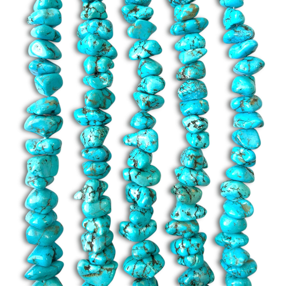 Turquoise Howlite Chip Bead Strand, 14mm-24mm