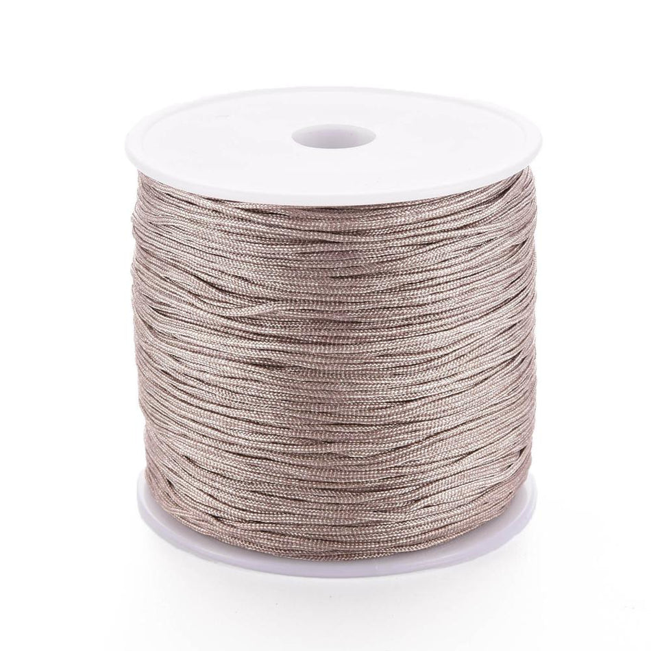 Nylon Tread Cord, Taupe, 0.8mm, 100 meters