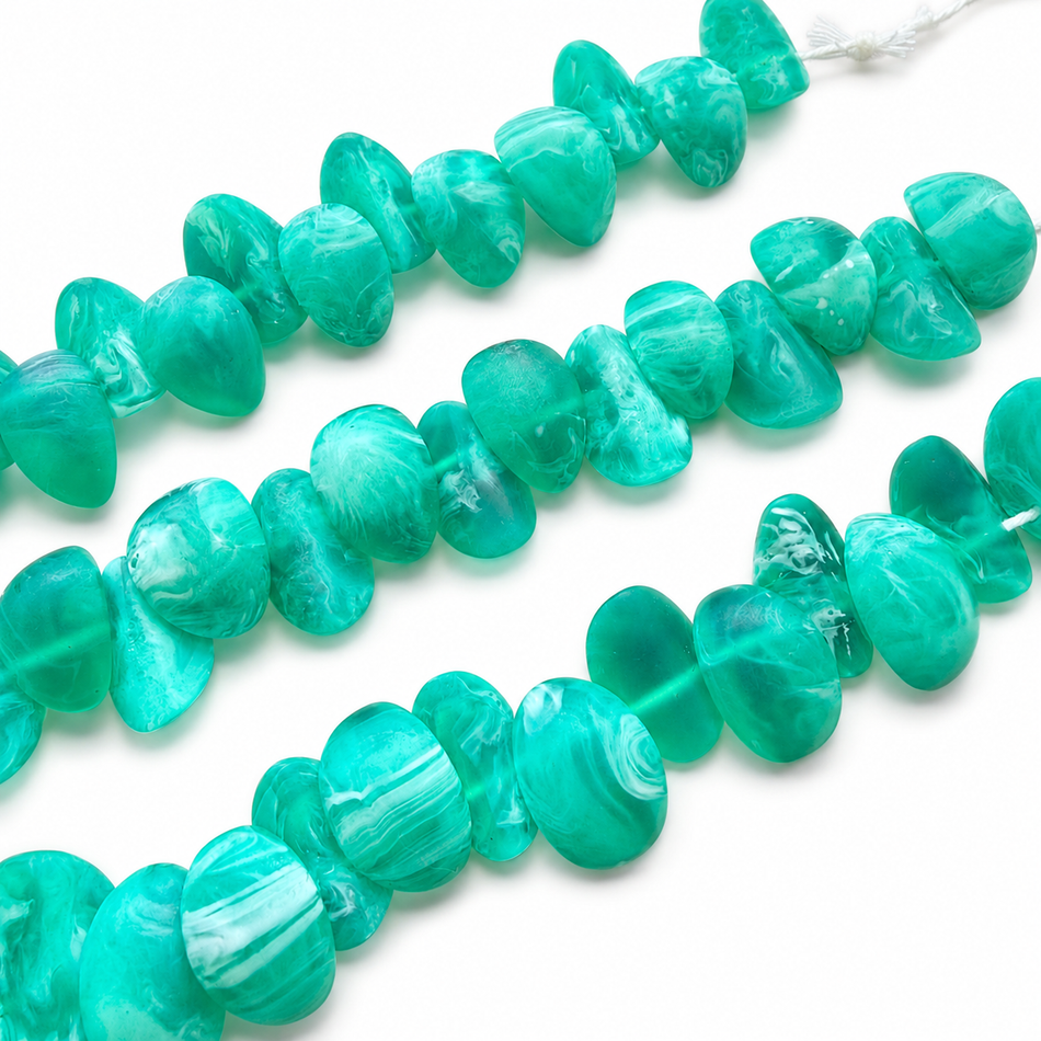 Matte Resin Drop Bead 22mm Strand