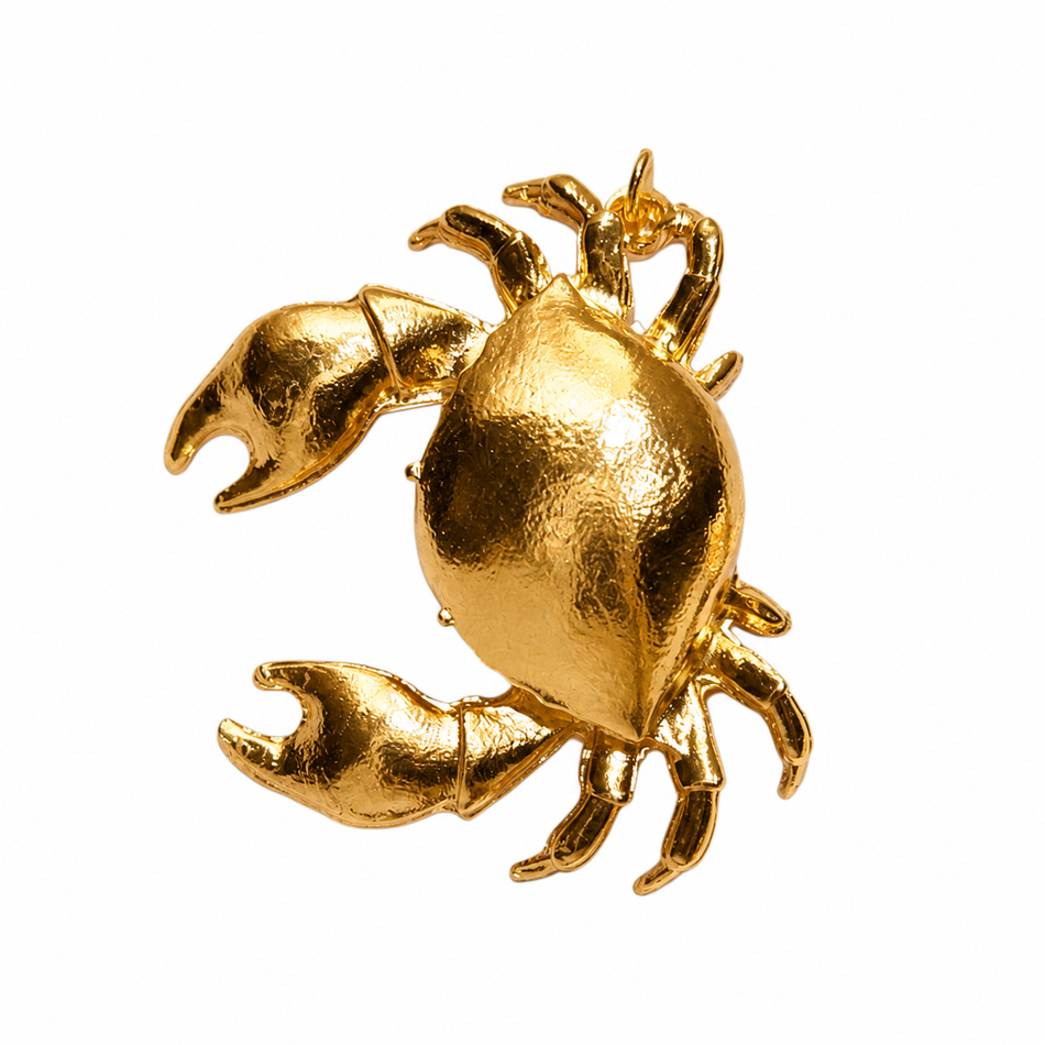 Gold Crab Big Pendant 65mm, 1pc