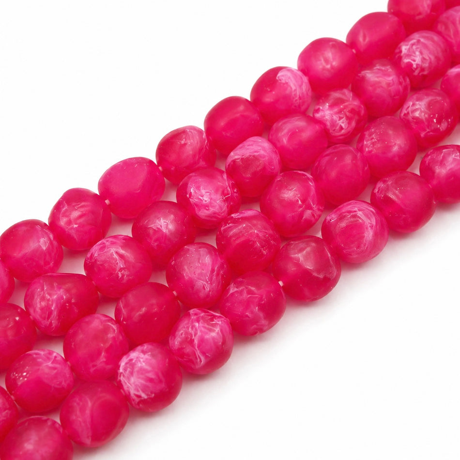 Round Resin Bead Translucent Clouded 16mm Strand