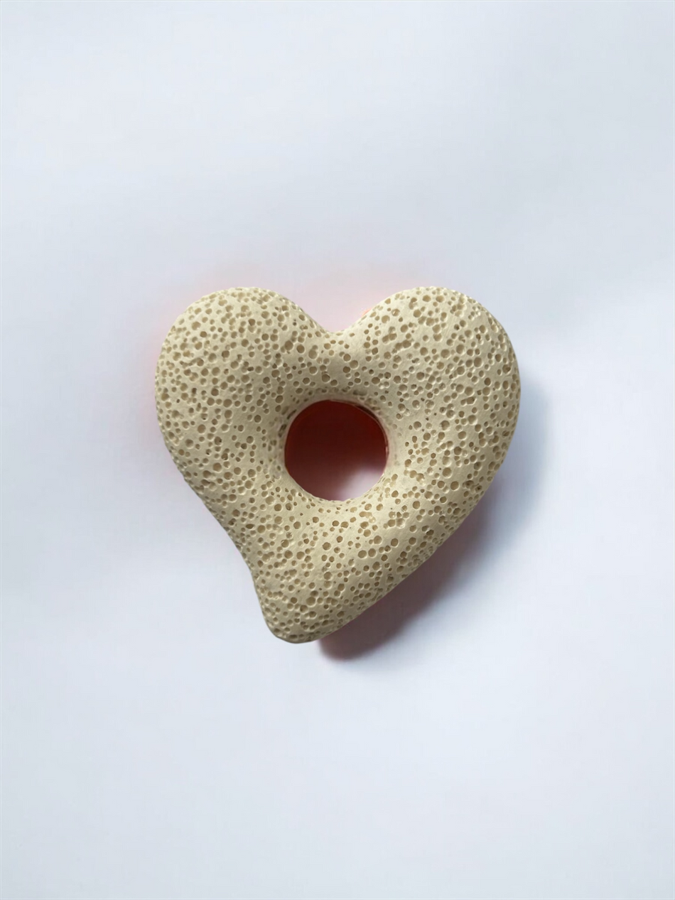 Lava Stone Heart Pendant 55mmx13mm, 1pc