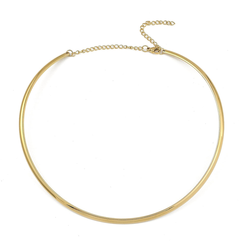 Stainless Steel Gold Necklace with Extensor 5inch Diameter, 1pc
