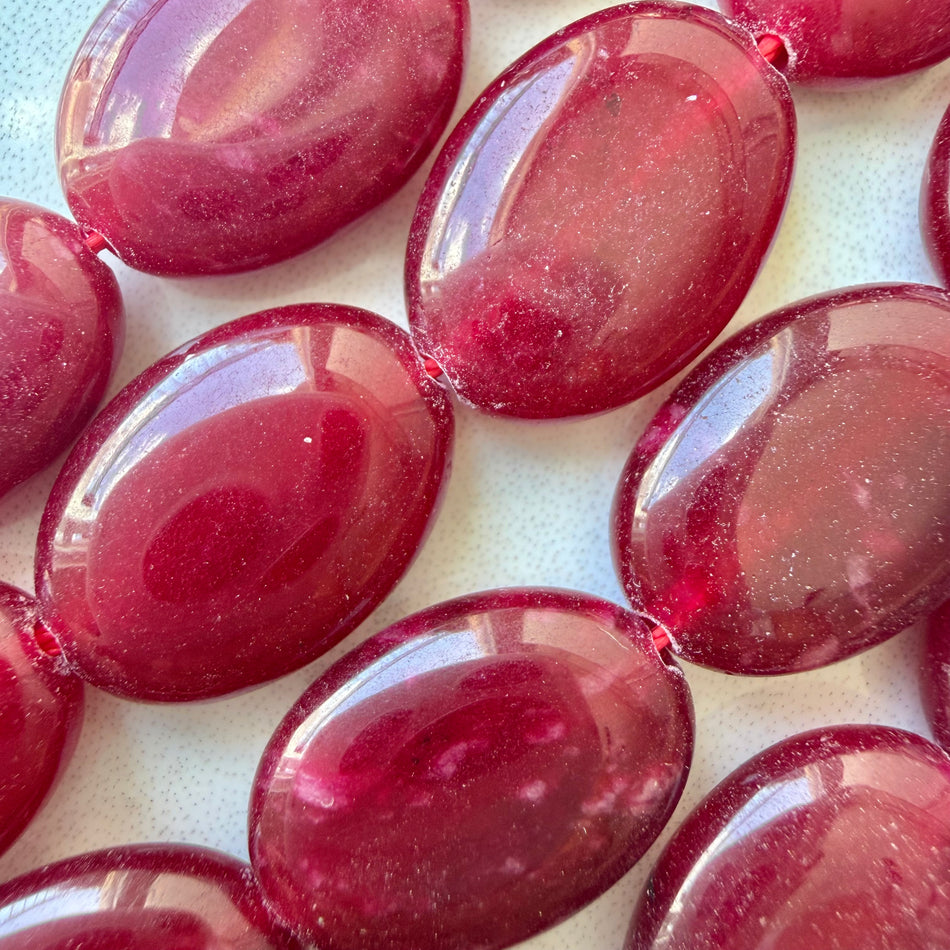 Jade Oval Bead 18mm Strand