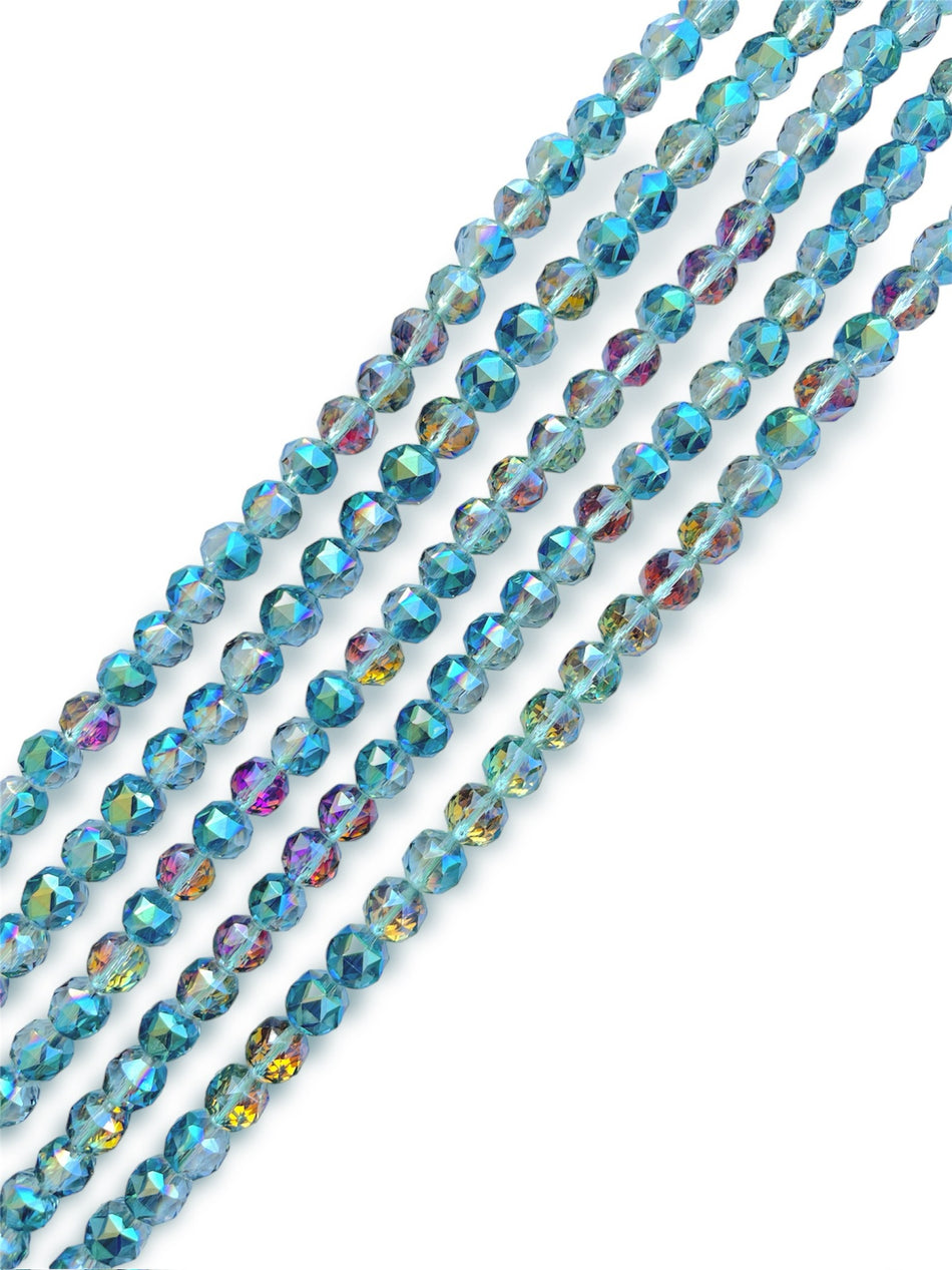 Faceted Round Crystal Strand, 12mm