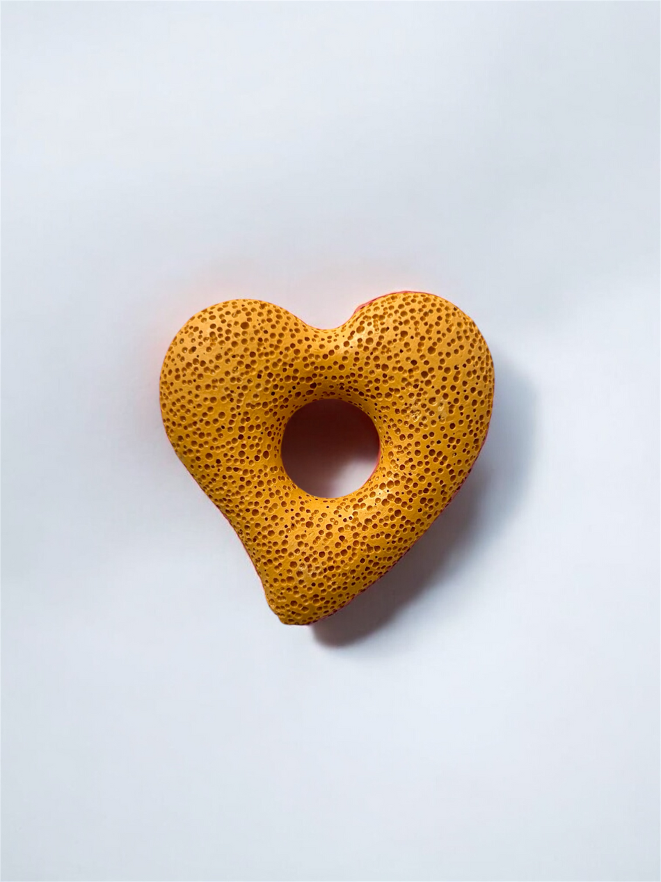 Lava Stone Heart Pendant 55mmx13mm, 1pc