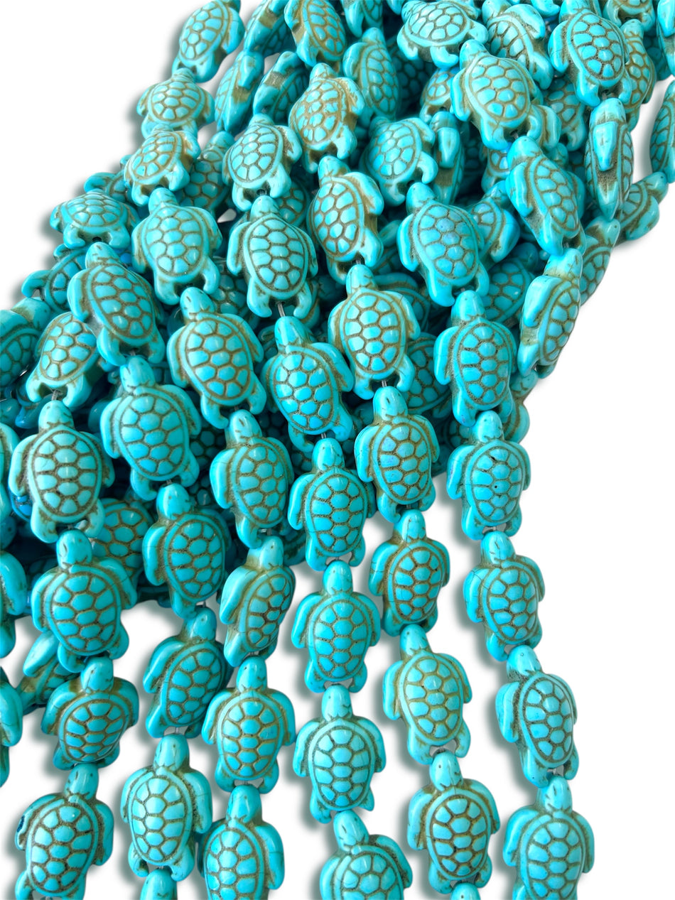 Turtle Howlite Bead Strand, 28mm
