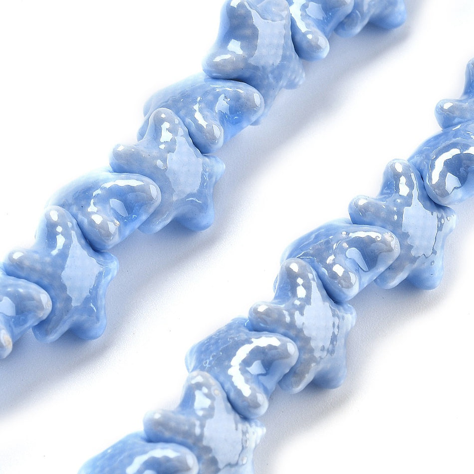 Porcelain Starfish Ceramic Bead Strand 12mm