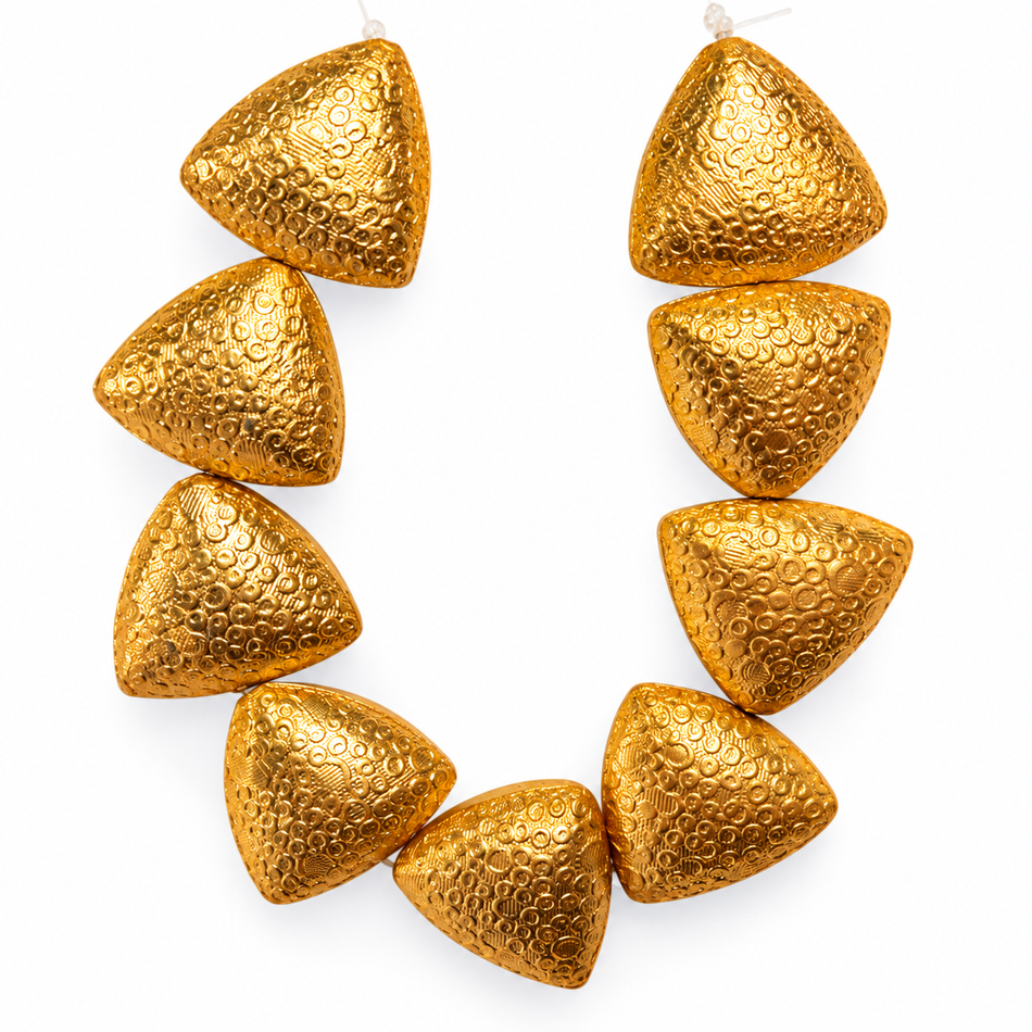 Textured Copper Spacer Beads Strand,  Size 23mm Plated in India