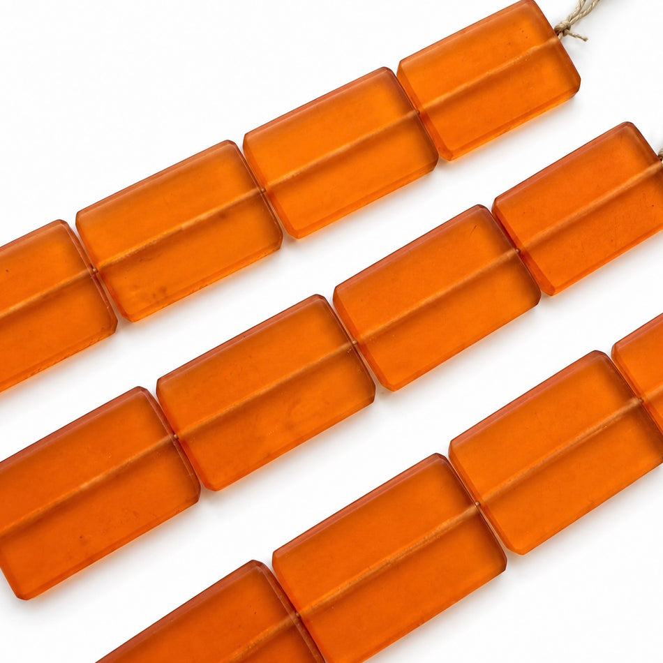 Transparent Matte Resin Rectangular Shape 1.5 inch Bead Strand