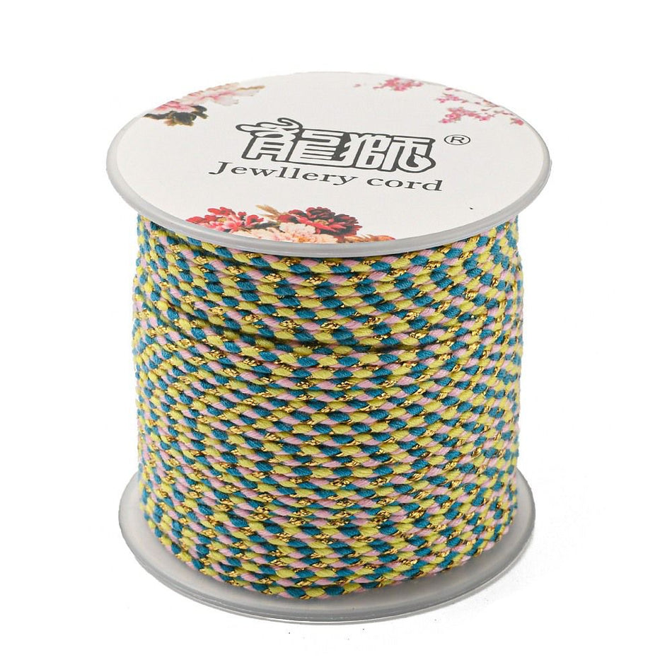 Golden Braided Cord Roll 1.5mm, 21 Yards