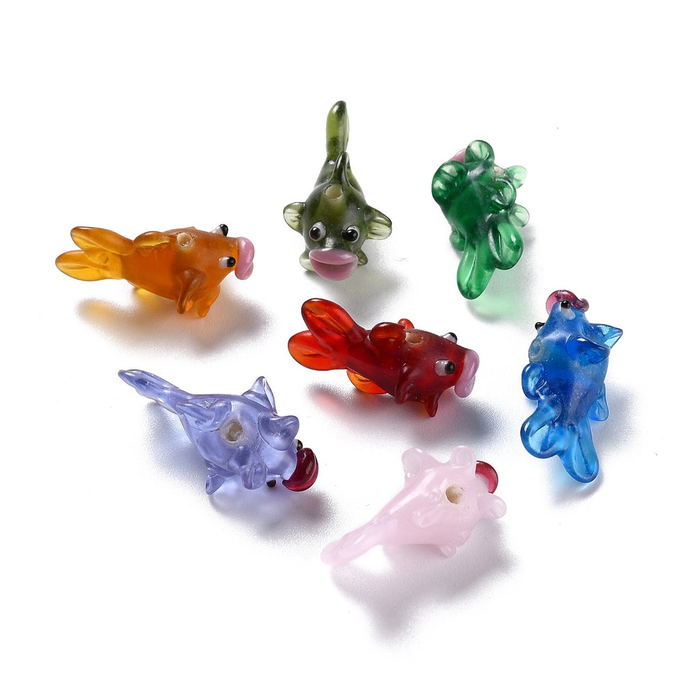 Random Color Lampwork Clownfish Bead 24mm, 1pc
