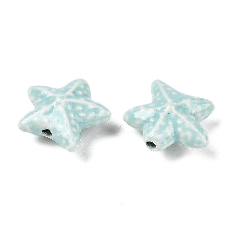 Ceramic Starfish Bead 19mm, 4pcs
