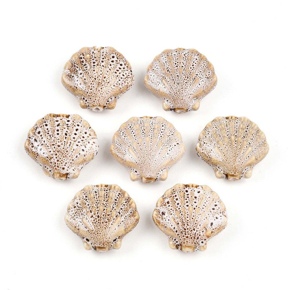 Shell Ceramic Bead 25mm, 2pcs