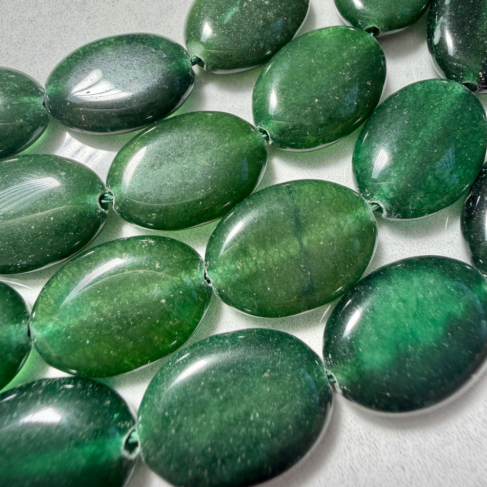 Jade Oval Bead 18mm Strand
