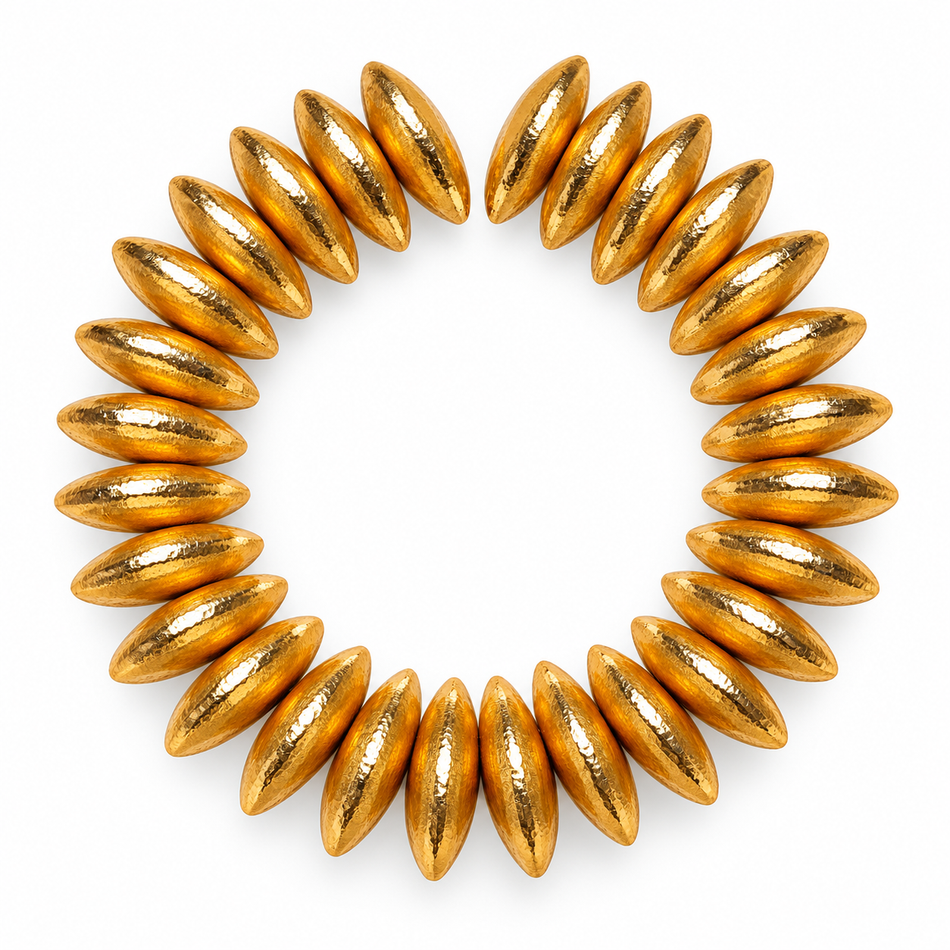 Textured Copper Spacer Beads, Plated in India Package Of 4PCS
