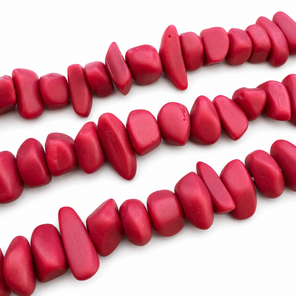 Solid Matte Resin Pebble Bead 20mm Strand
