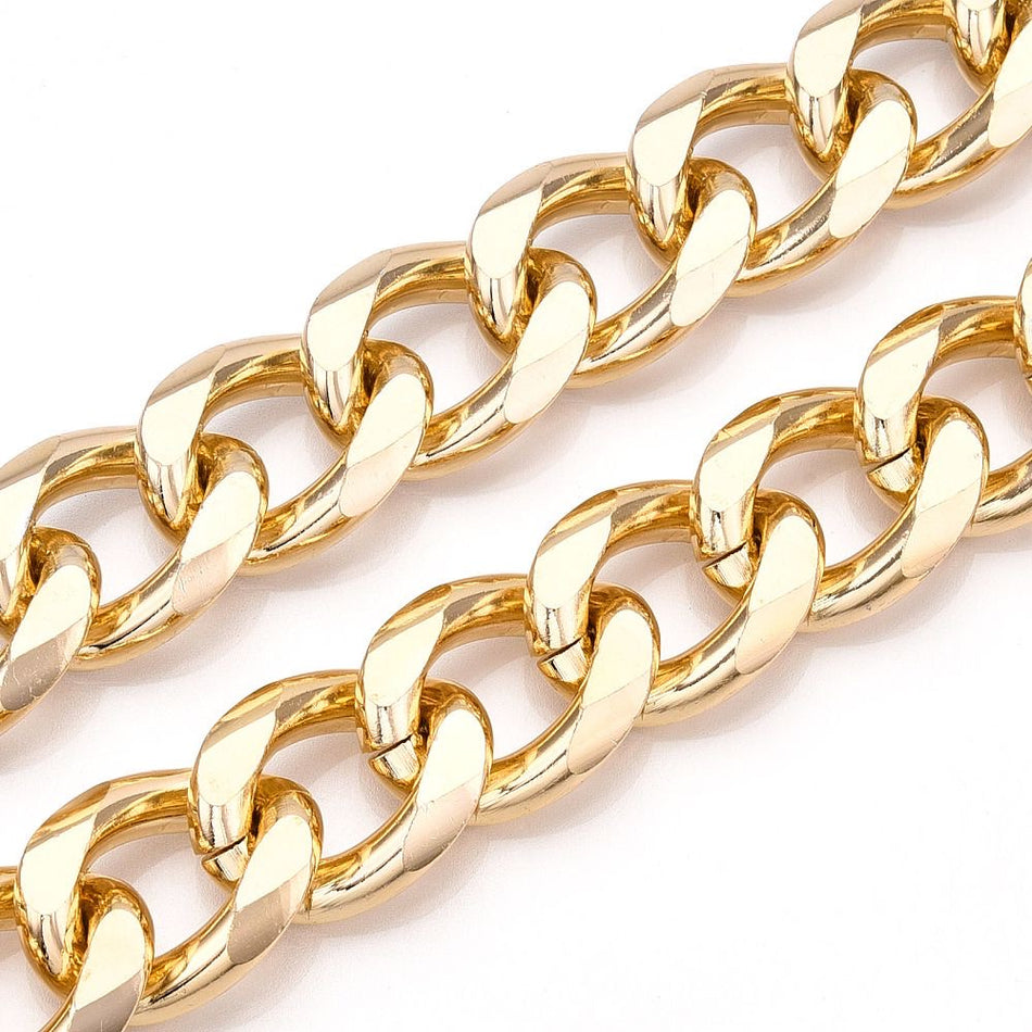 Aluminum Gold Curb Chain, 18inch