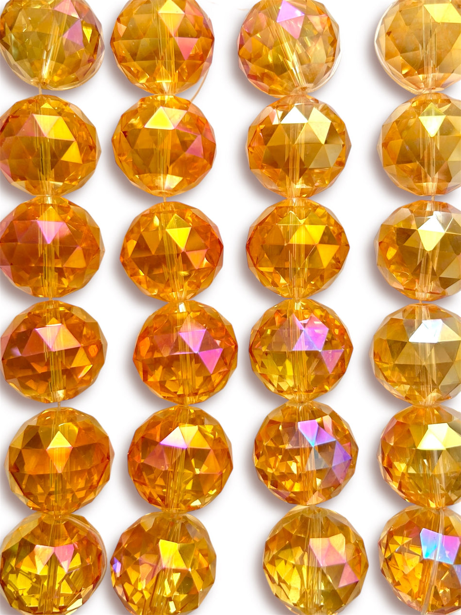 Faceted Round Crystal Strand, 24mm