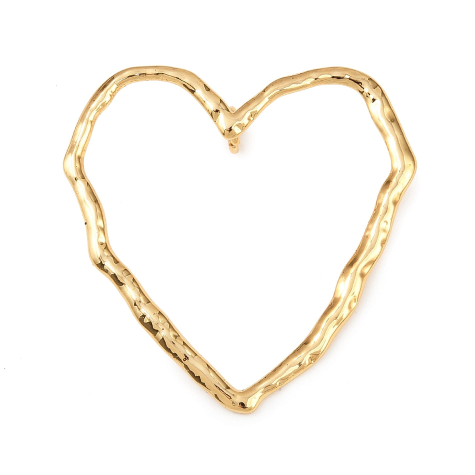 Stainless Steel Heart Pendant 44mm, 1pc