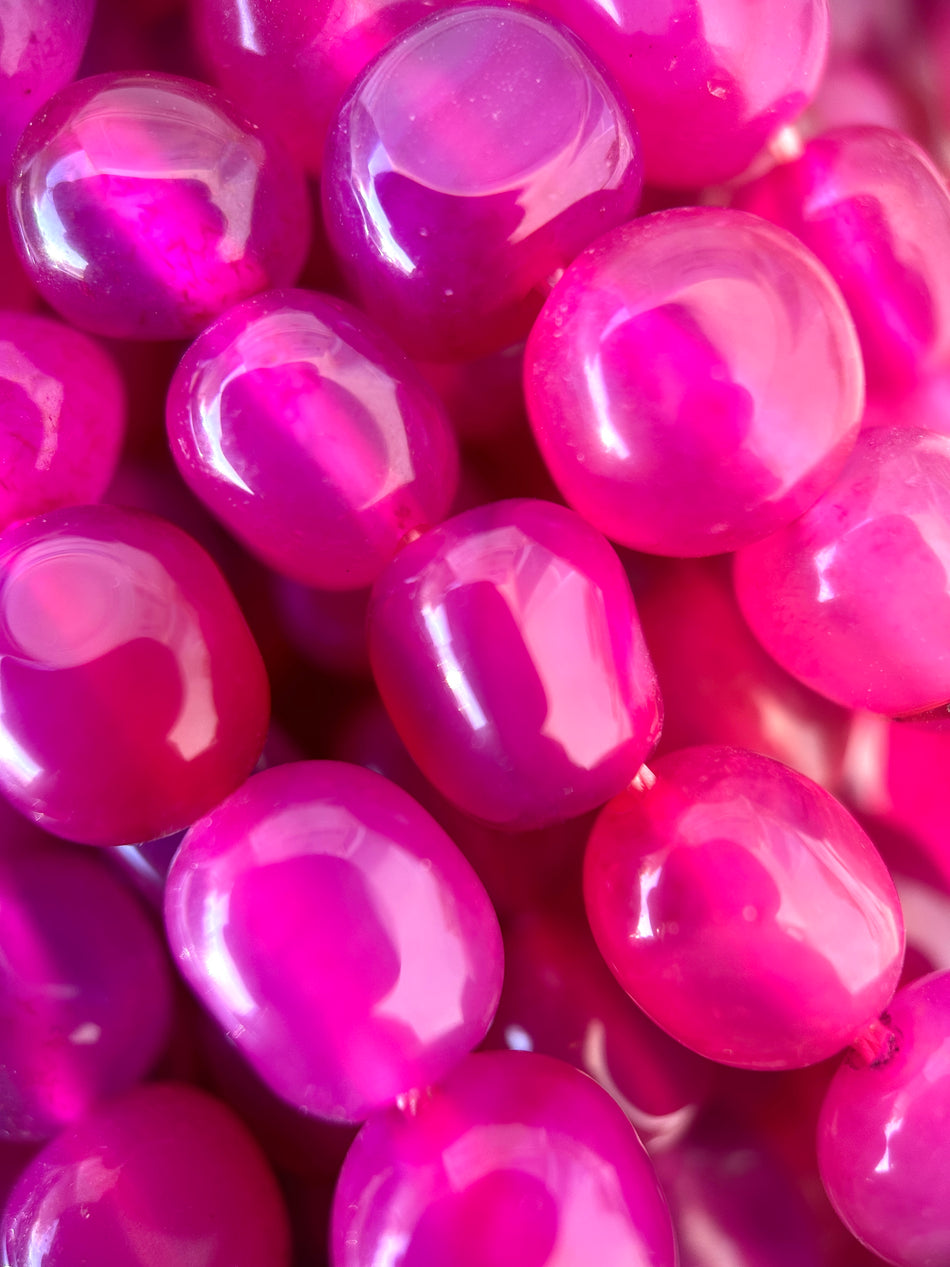 Pink Nugget Agate Strand, 10mm