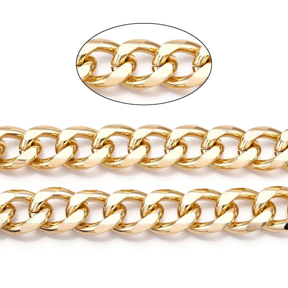 Aluminum Gold Curb Chain, 18inch