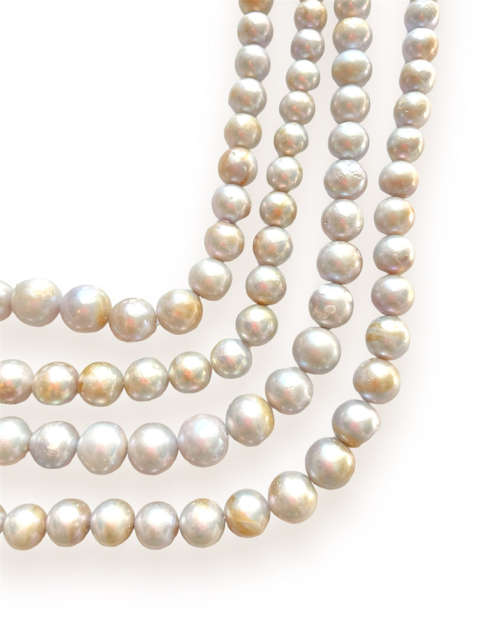 Hilo de perlas redondas de agua dulce, 14 mm