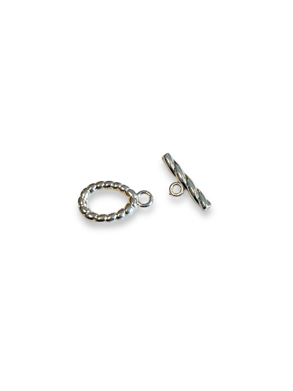 Silver Toggle Closure, 2pcs