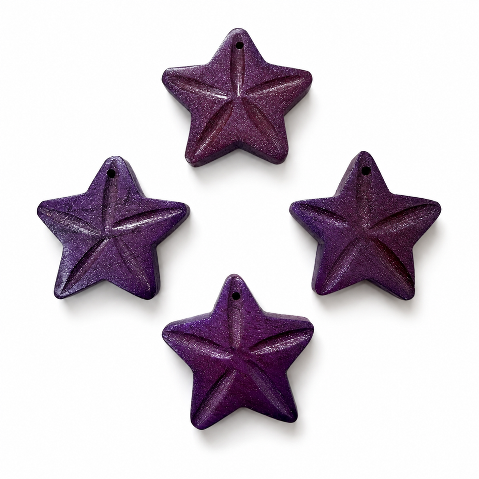 Wooden Star Bead 40mm, 1pc