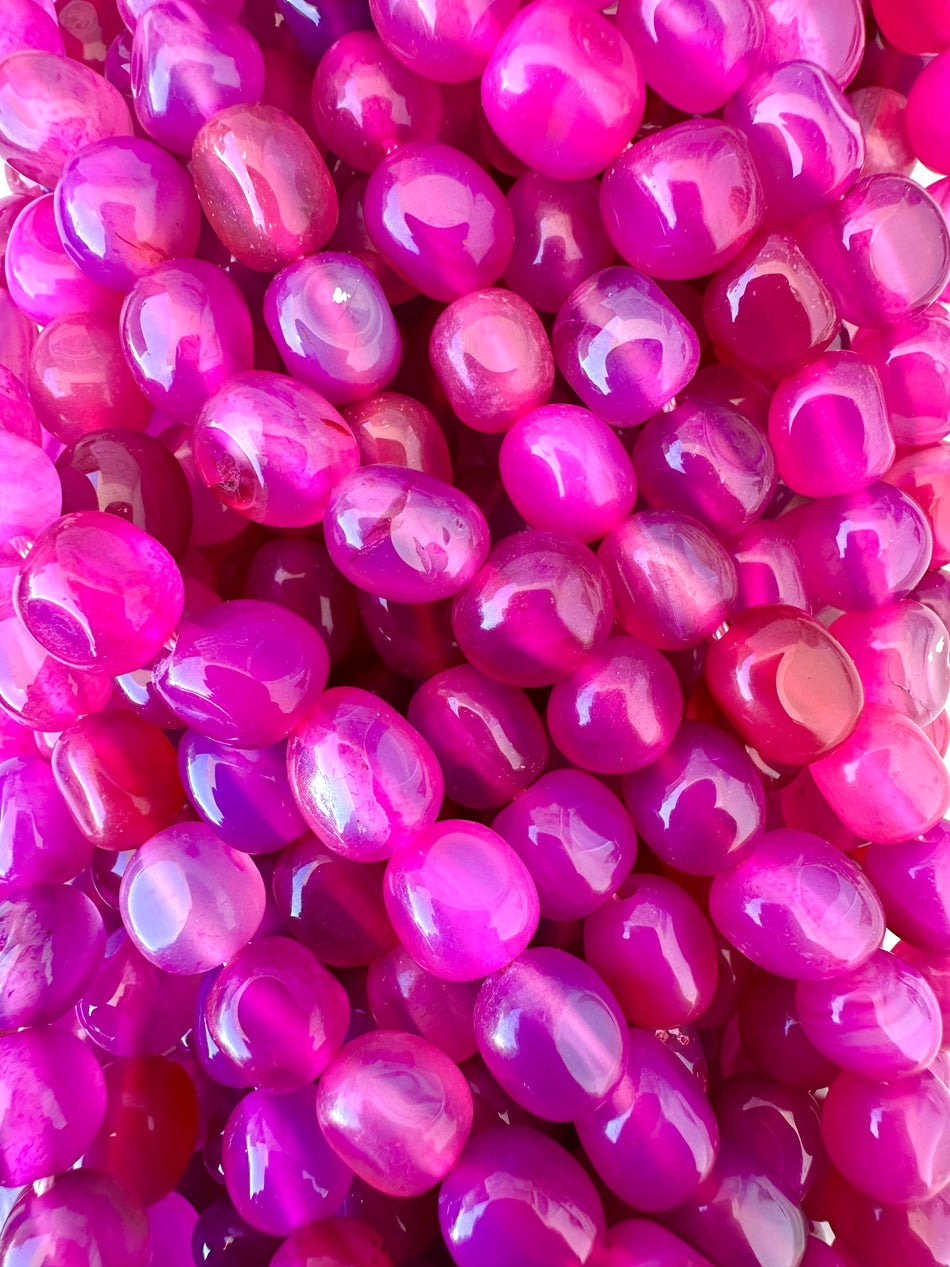 Pink Nugget Agate Strand, 10mm