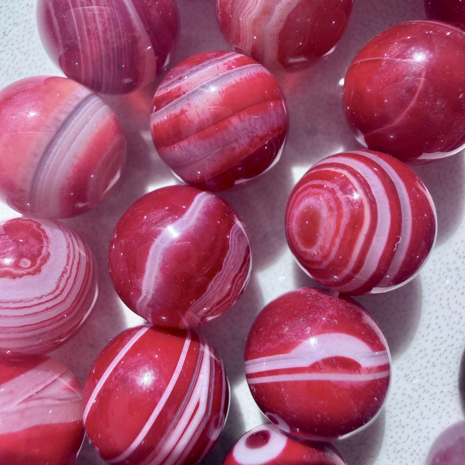 Round Striped Jade 10mm Bead Strand