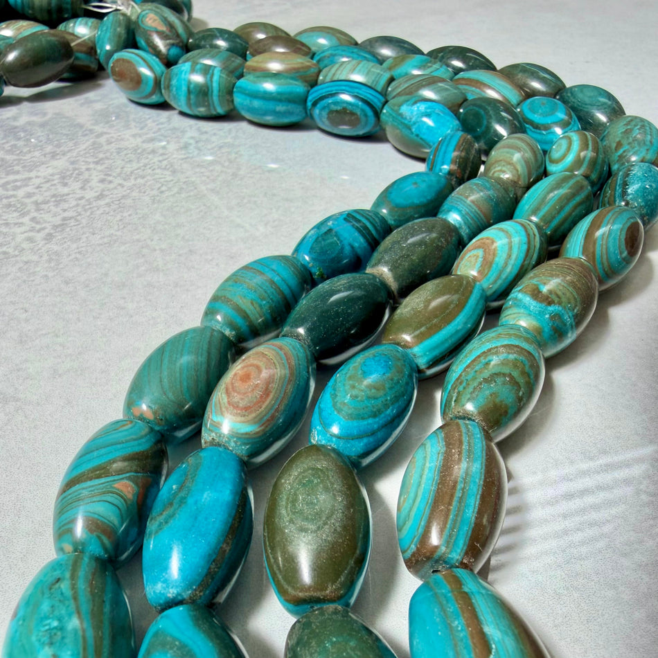 Turquoise Howlite Long Barrel Bead 25mm Strand