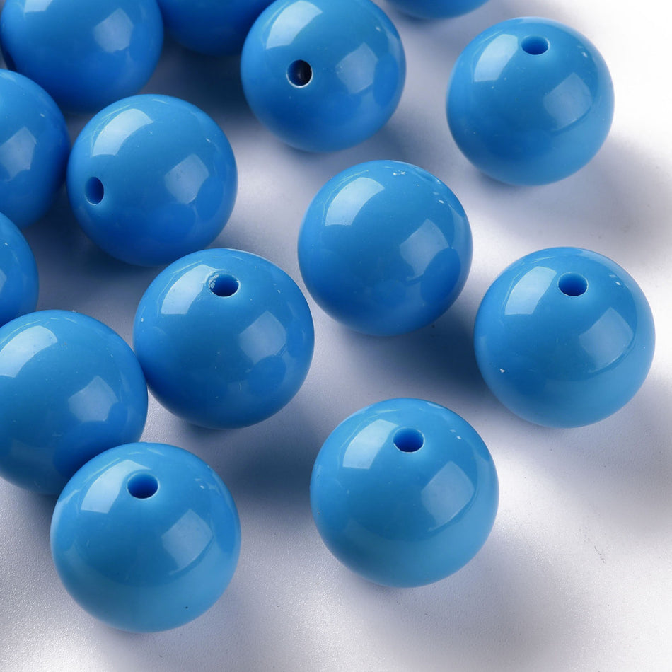 Solid Color Round Acrylic Beads 20mm, 10pcs