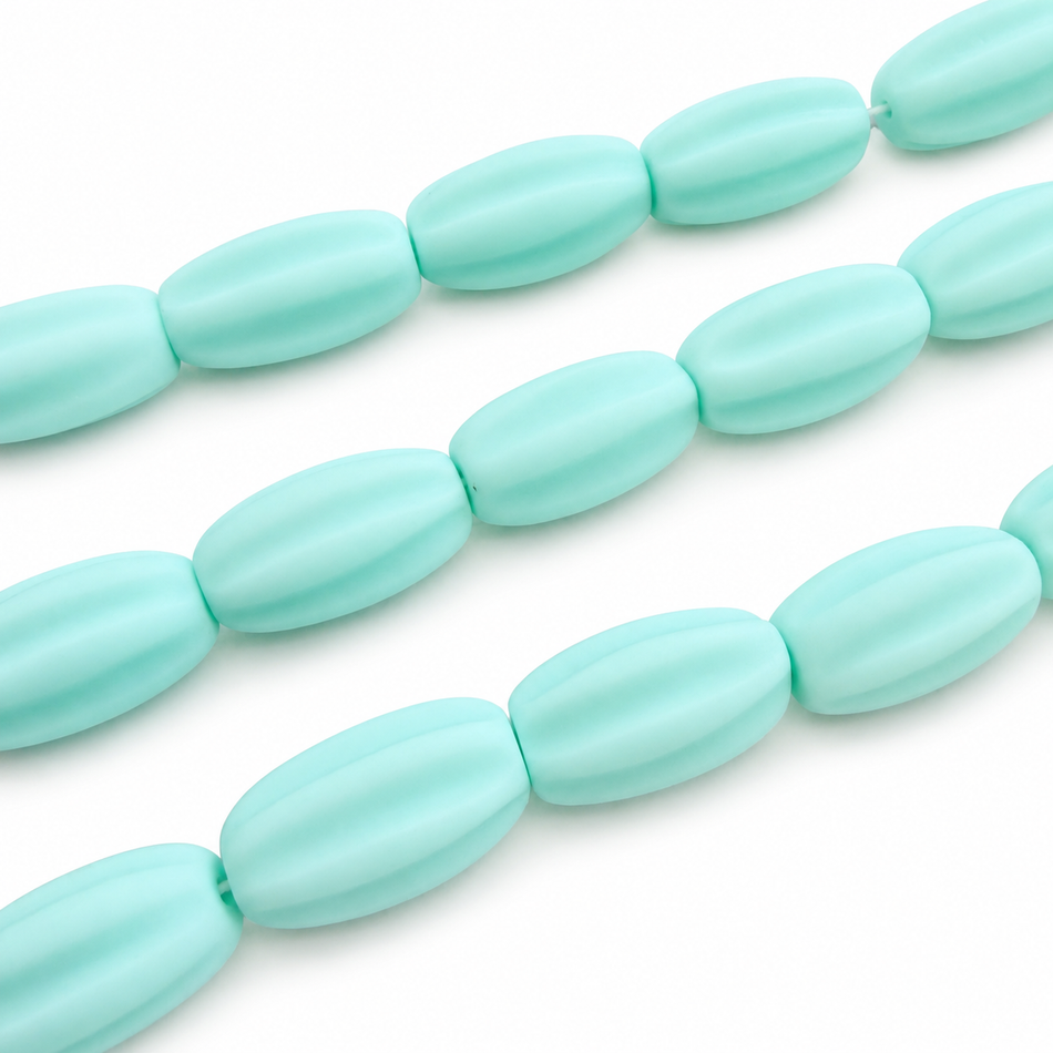Matte Resin Barrel Bead 30mm Strand