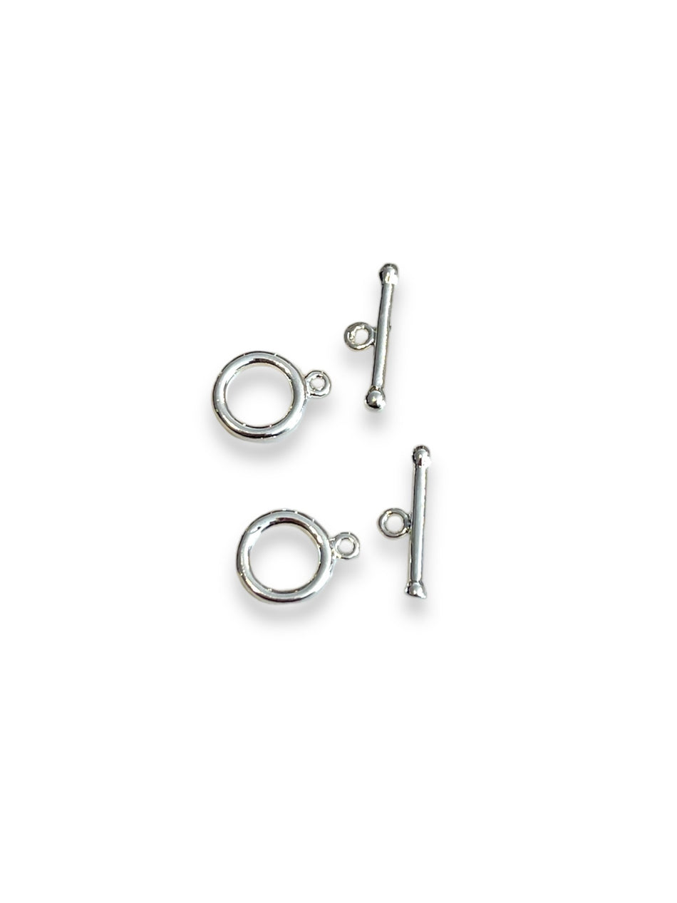 Silver Filled Toggle Closure, 2pcs