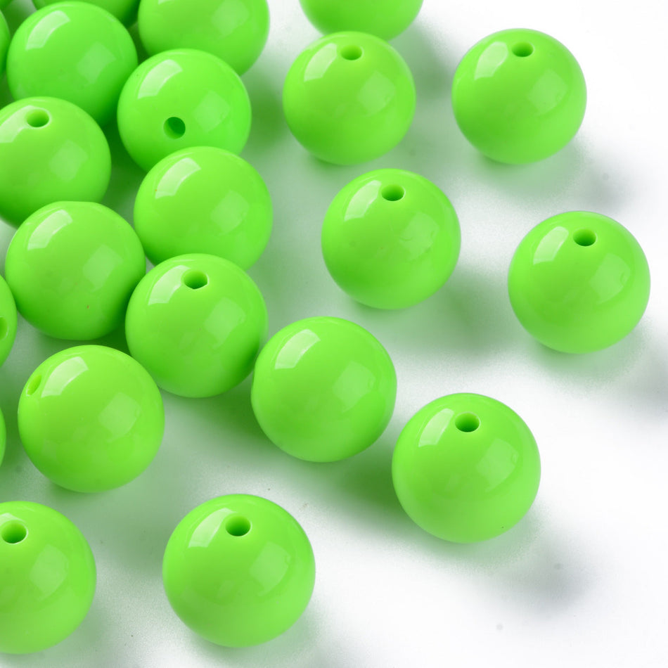 Solid Color Round Acrylic Beads 20mm, 10pcs