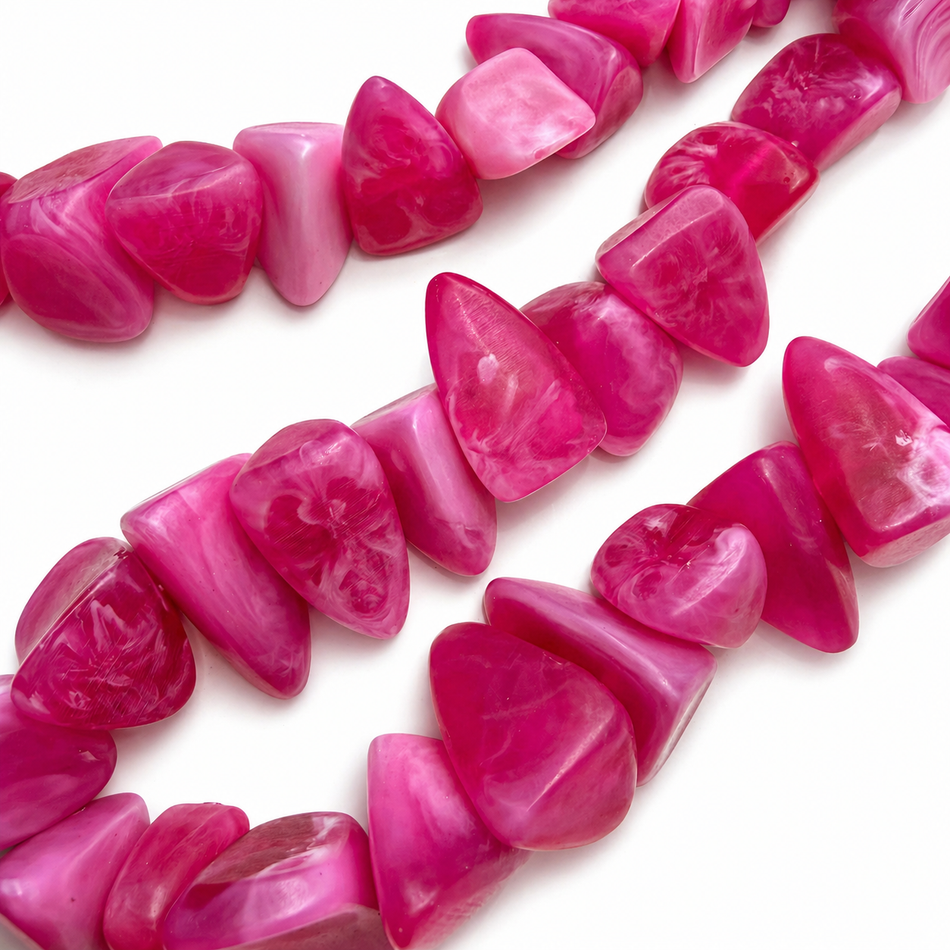 Resin Chunk Bead 24mm Strand