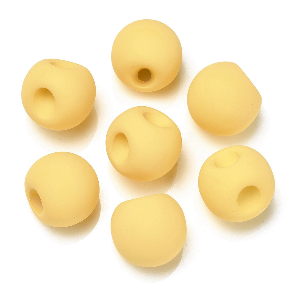 Matte Top Drilled Round Acrylic Beads 20mm, 10pcs
